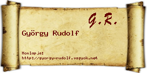 György Rudolf névjegykártya